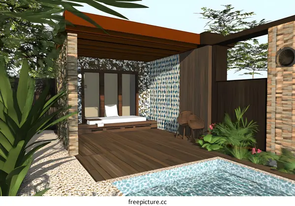 Modern Tropical Villa with Private Pool and Lush Greenery