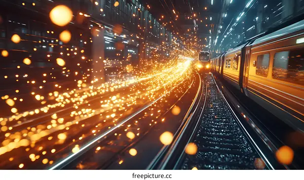 Futuristic Underground Train Journey