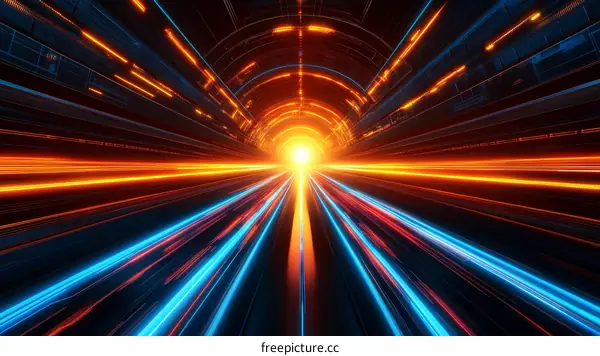 Futuristic Tunnel Speed Lines of Light