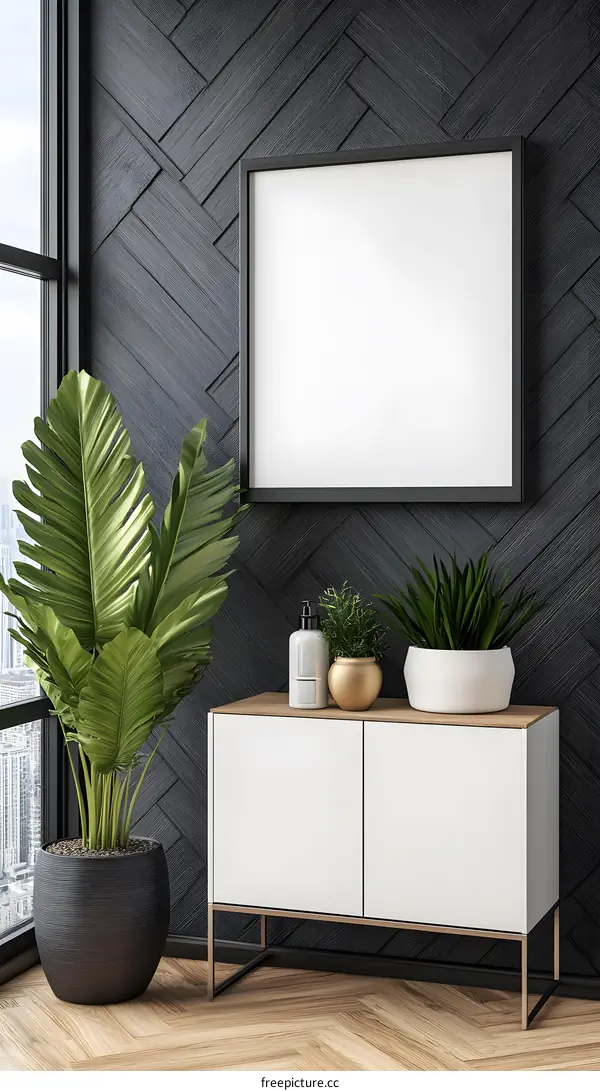 Modern Interior Design with Black and White Accents