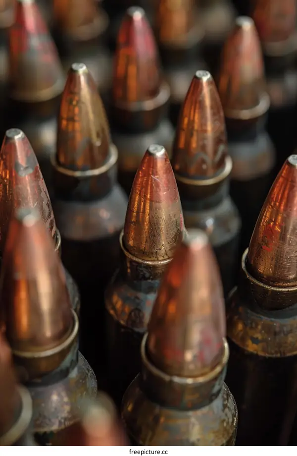 Close up of a variety of bullets