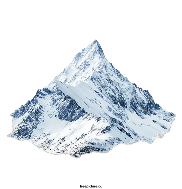 [Transparent Background PNG]Snowy Mountain Peak Isolated on transparent background