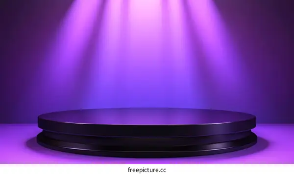 Purple Spotlight Platform Stage