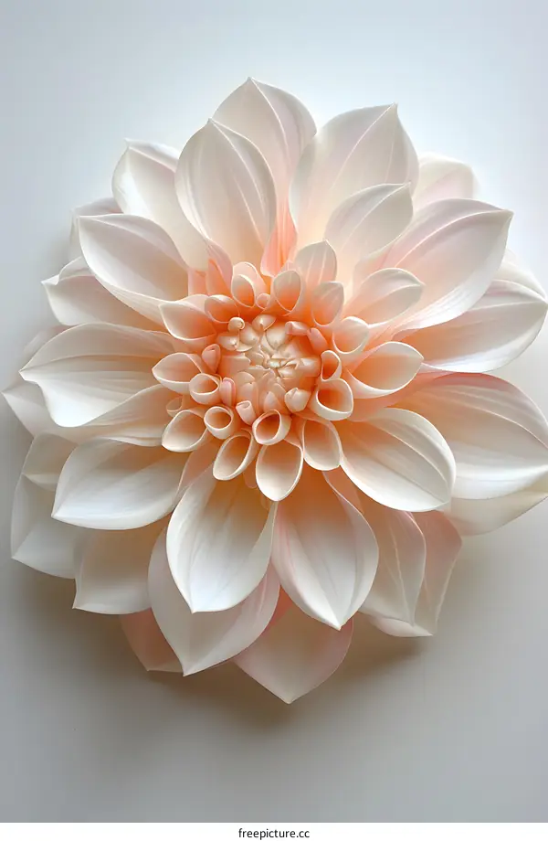 A beautiful dahlia flower in full bloom with a white background
