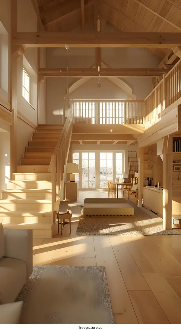 Bright and Airy Scandinavian Living Room With Wood Accents