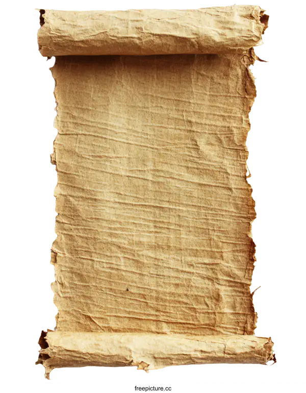 [Transparent Background PNG]Antique Rolled Parchment Texture