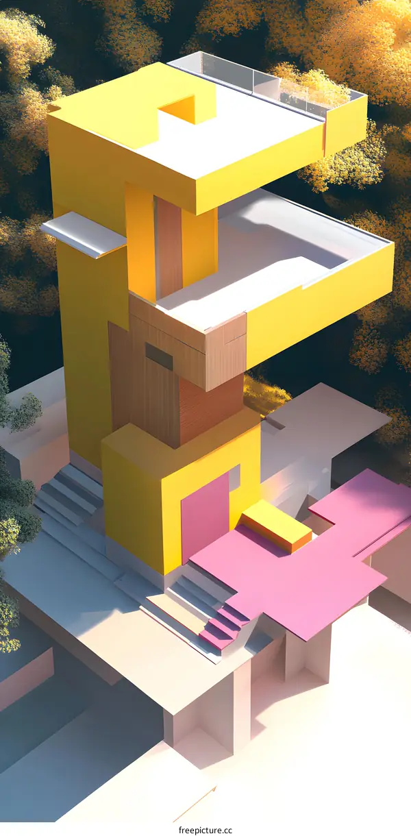 Abstract Minimalist Architecture Building Illustration