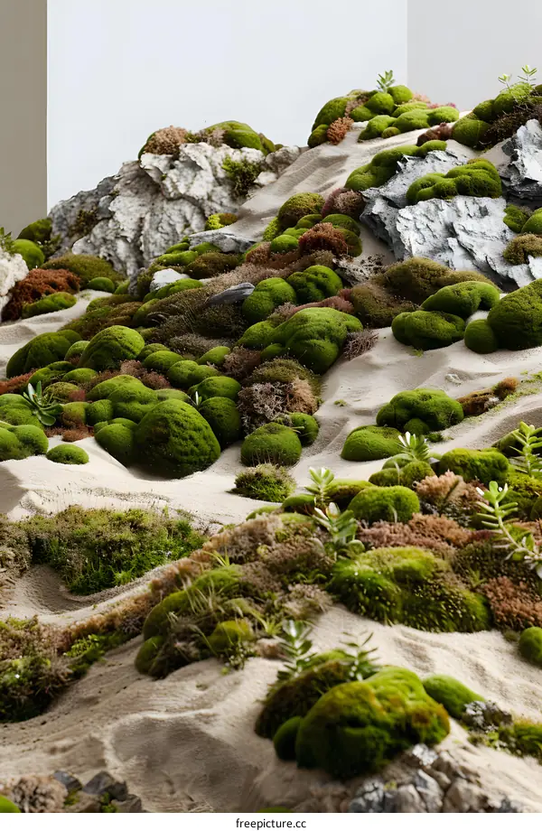 Green Moss and Sand Landscape