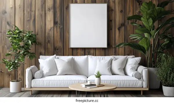 Modern Farmhouse Living Room Mockup