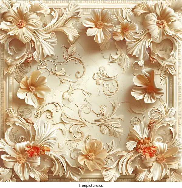 Embossed flowers