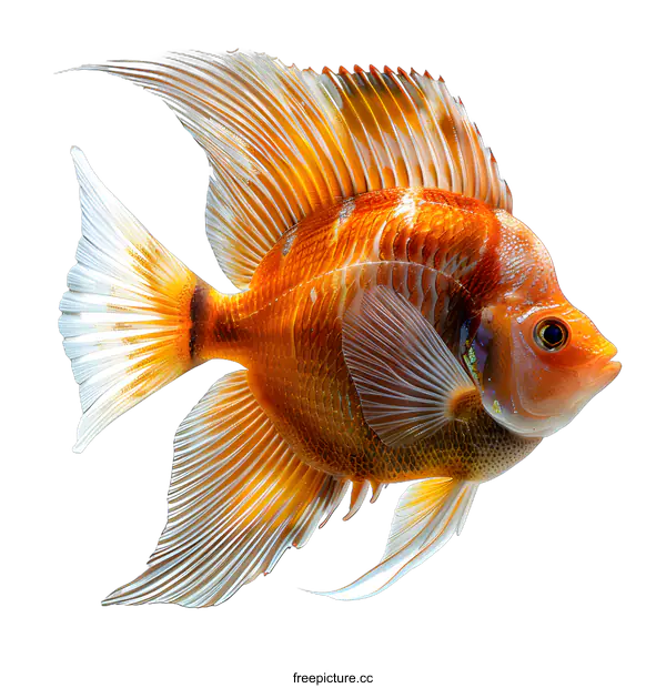 [Transparent Background PNG]Orange Fish on White Background