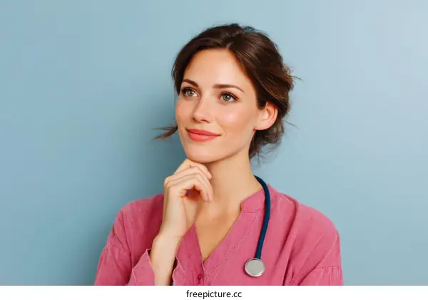 Thoughtful Woman Doctor Portrait
