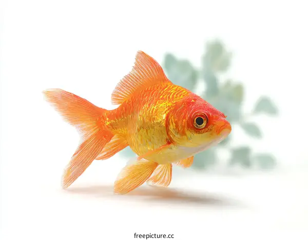 Vibrant Orange and Yellow Goldfish Swimming in Clear Water