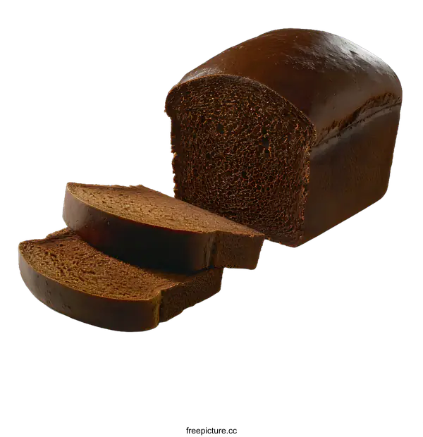 [Transparent Background PNG]Sliced Rye Bread Loaf on White Background