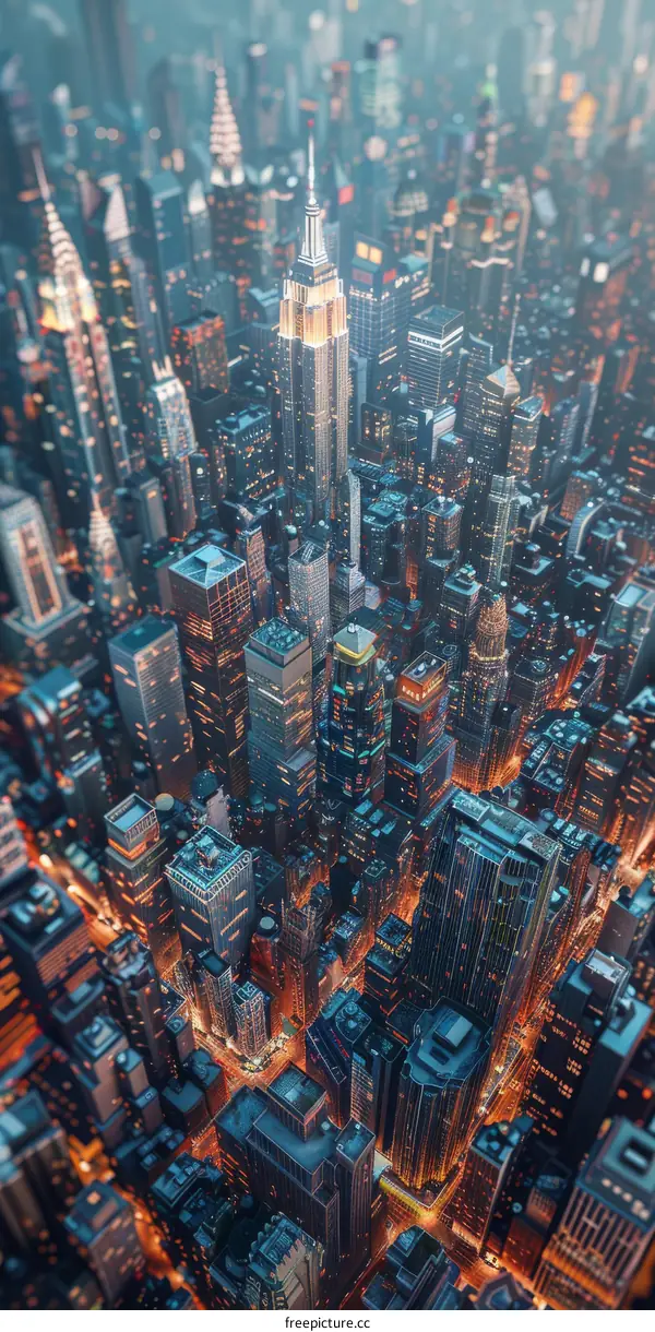 Soaring Skyscrapers Define a Bustling Metropolis