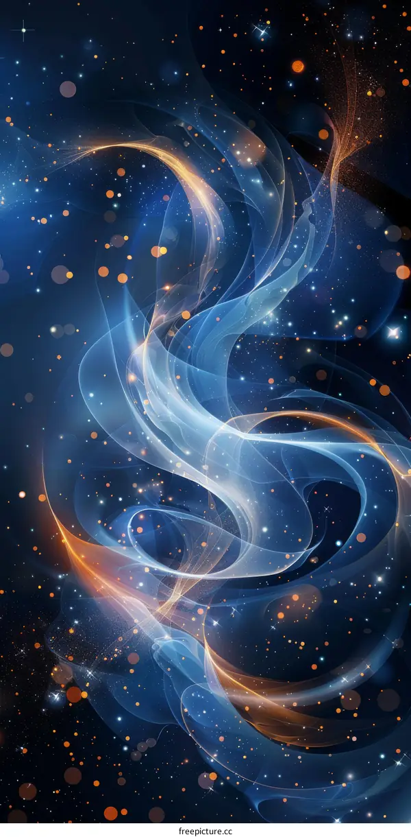 Mystical Celestial Nebulae Awash in Azul and Burnt Orange