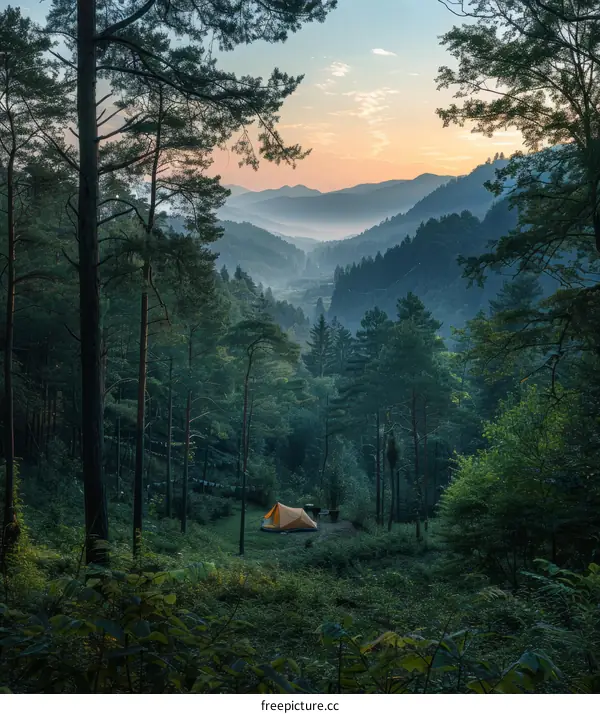 Camping in the Valley With Stunning Mountain Scenery