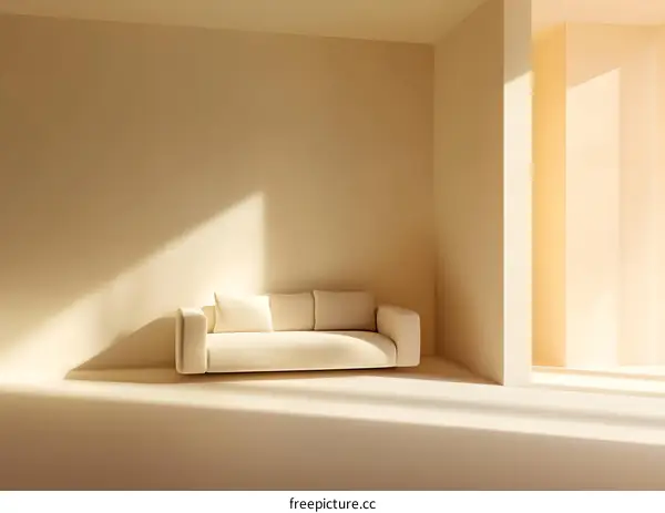 Minimalist Interior Design with a Beige Sofa