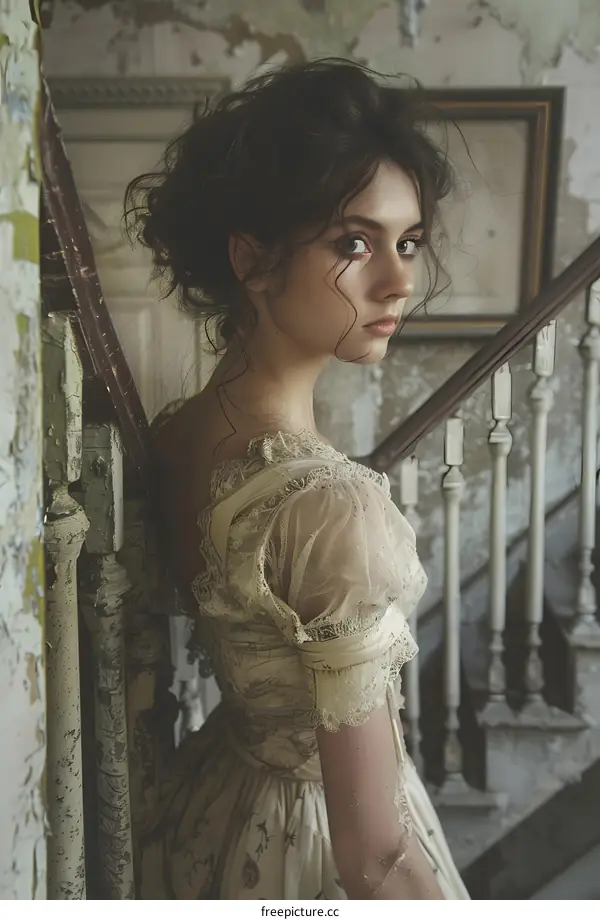 portrait of a young woman in a historical dress