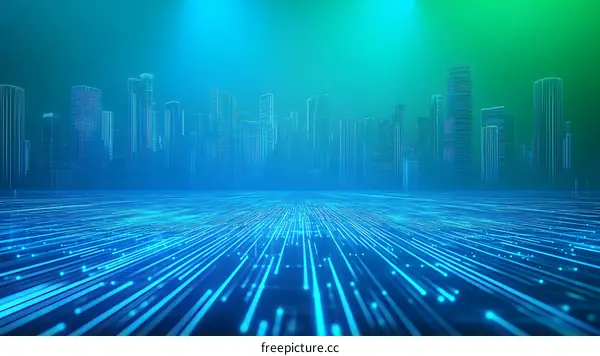 Digital Cityscape Futuristic Network