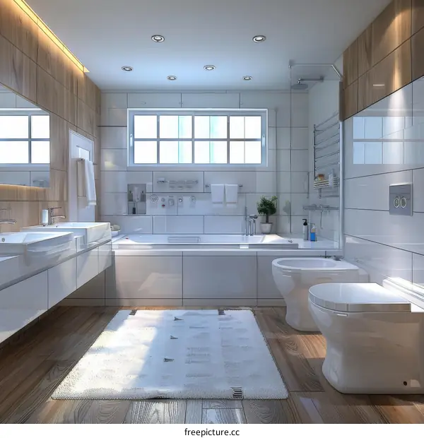 Modern Bathroom Interior Design Illustration