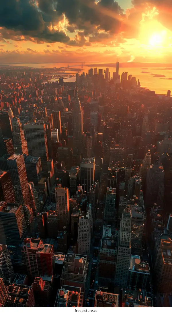 Manhattan Skyline Sunset