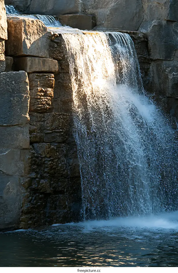 Waterfall flowing over rocks in a natural environment