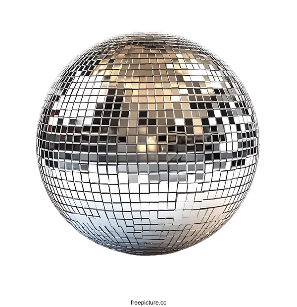 [Transparent Background PNG]Reflective Disco Ball on White Background