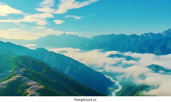 Misty Mountain Valley Panorama