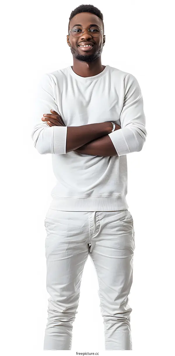 Studio portrait of a young African man smiling