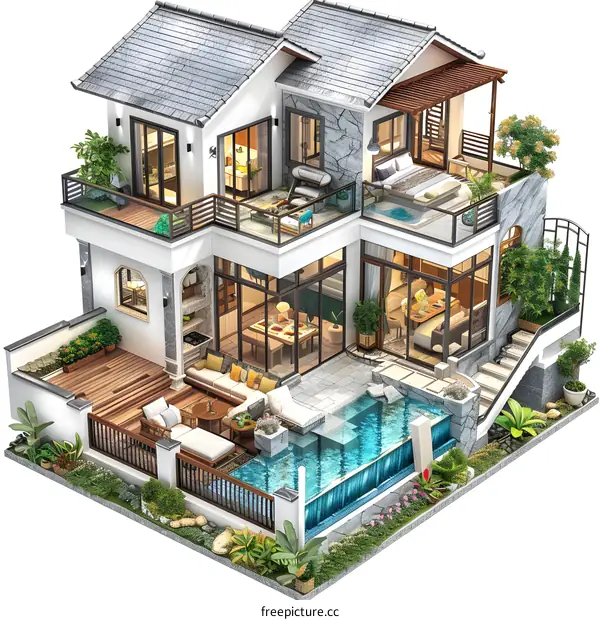 Modern house with swimming pool