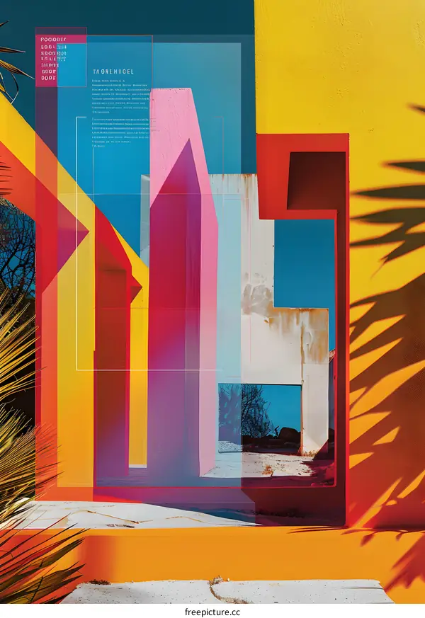 Abstract Colorful Architecture with Geometric Shapes