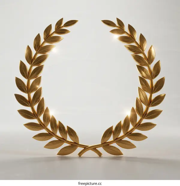 Golden Laurel Wreath Symbolizing Achievement and Victory