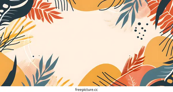 Abstract Tropical Leaves Background