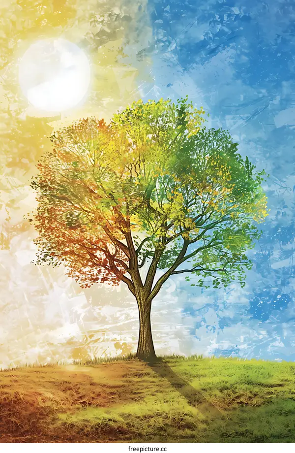 Four Seasons Tree Illustration