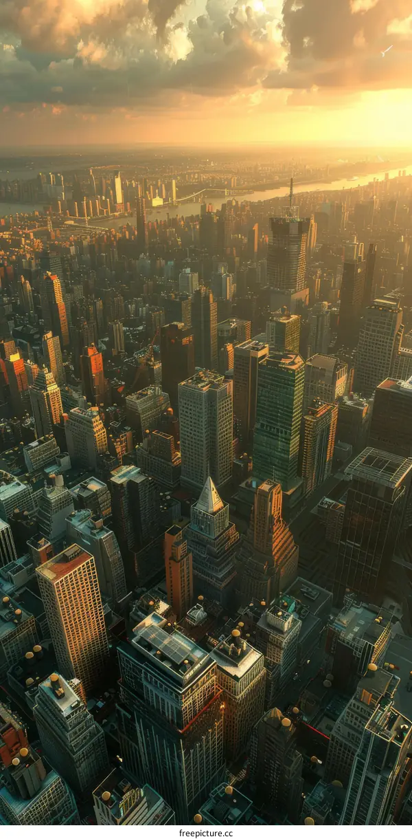 New York Cityscape at Sunset