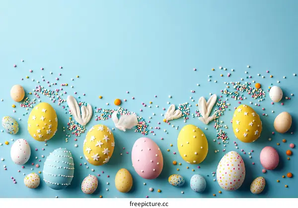Colorful Easter Eggs Background