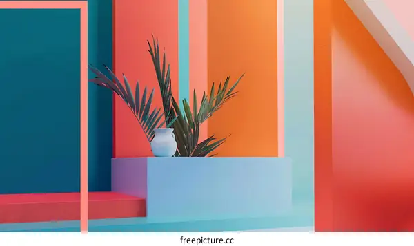 Abstract Minimalist Background With Pastel Colors