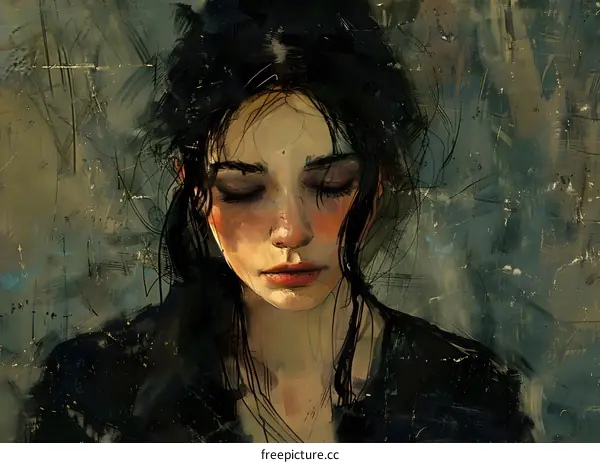 portrait of a young woman with dark hair