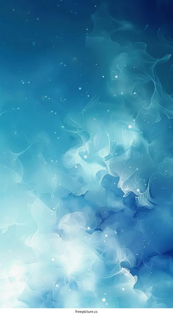 Blue Abstract Background With White Light Effects