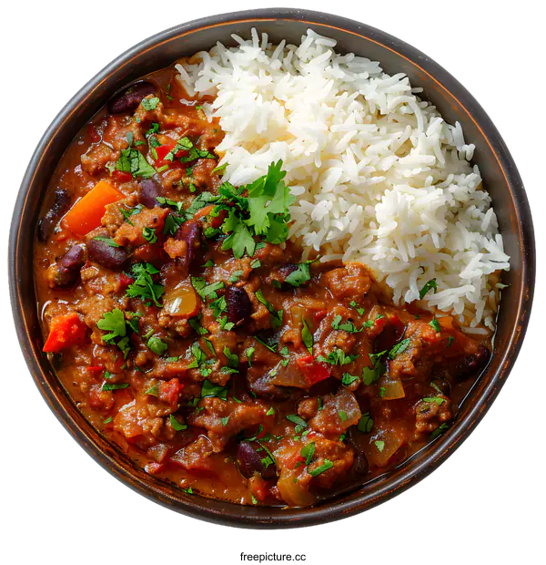 [Transparent Background PNG]A delicious bowl of chili with rice
