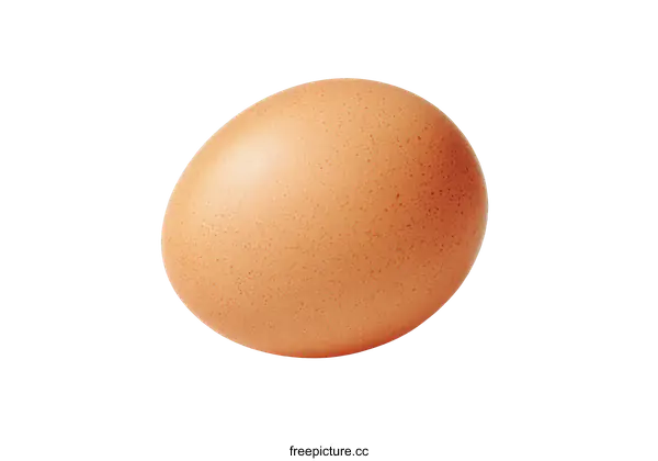 [Transparent Background PNG]Single Brown Egg Isolated on White Background