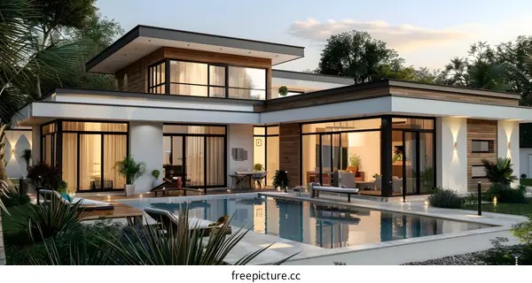 Modern house with swimming pool