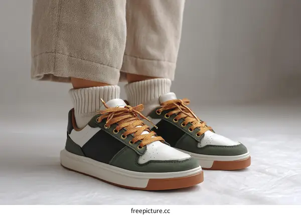 Stylish Casual Sneakers with Light Beige Pants