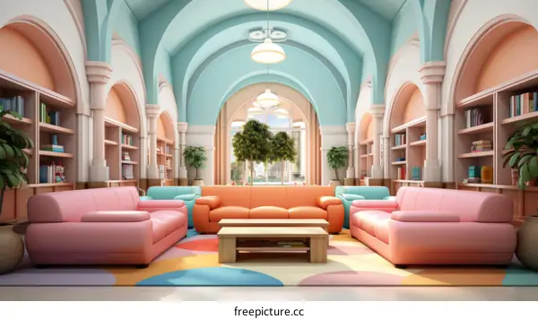 Pastel Living Room Interior Design: Colorful & Playful