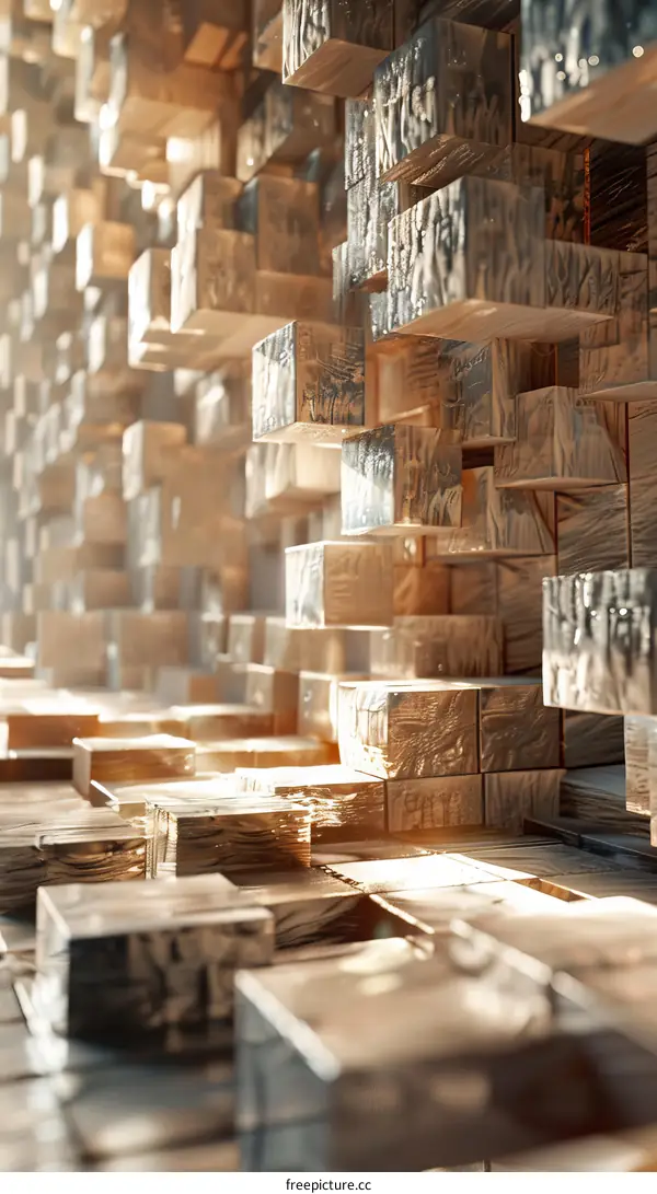 Light and Shadow Play: A Wooden Art Installation