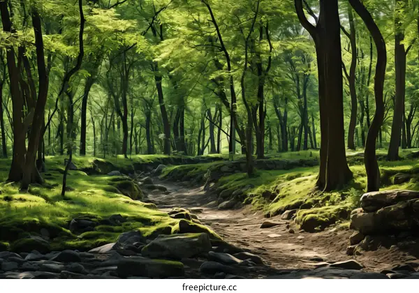 The Glimmering Path in the Verdant Woods