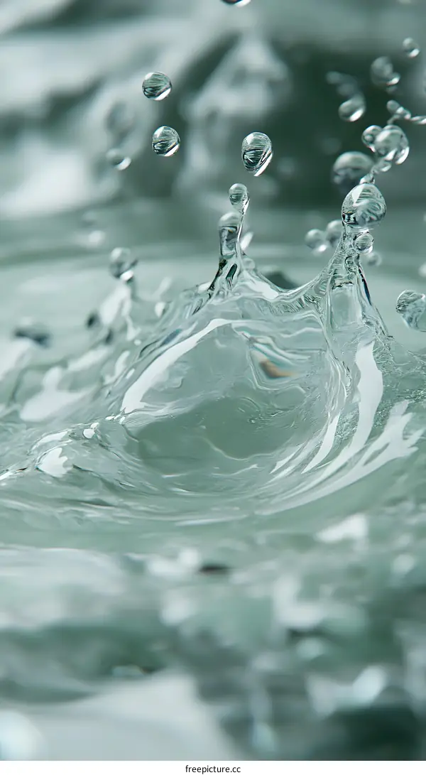 Water Drop Splashing in a Glass