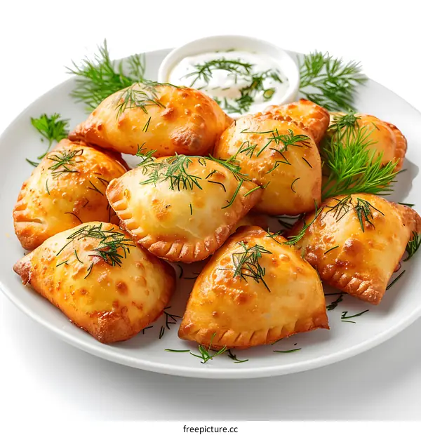 Crispy Fried Dumplings with Dill and Sour Cream Dip
