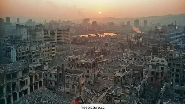Ruins of a City after a War
